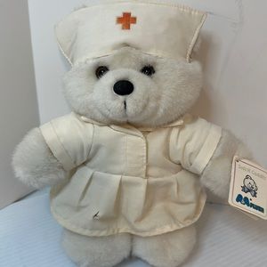 Nurse Plush Bear 1996 vintage . teddy bear collectible.